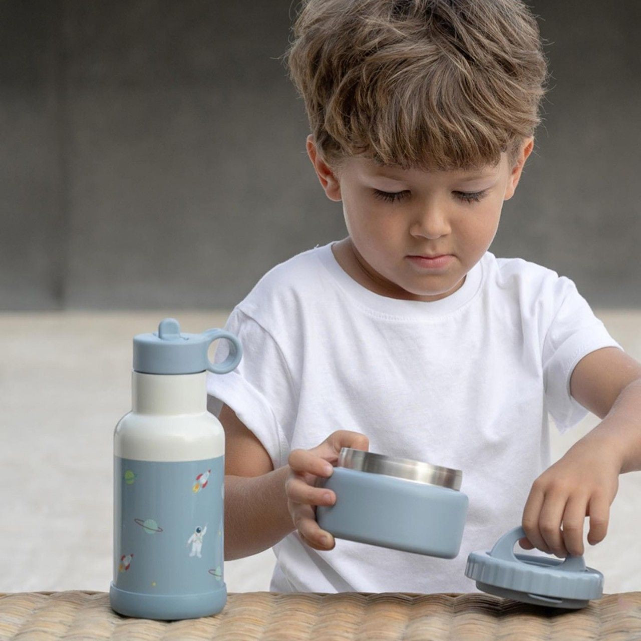 Termos Citron Small Food Jar Dusty Blue 250 ml – stal nierdzewna, szczelny, bez BPA, niebieski, dla dzieci i dorosłych, trzyma ciepło do 6h