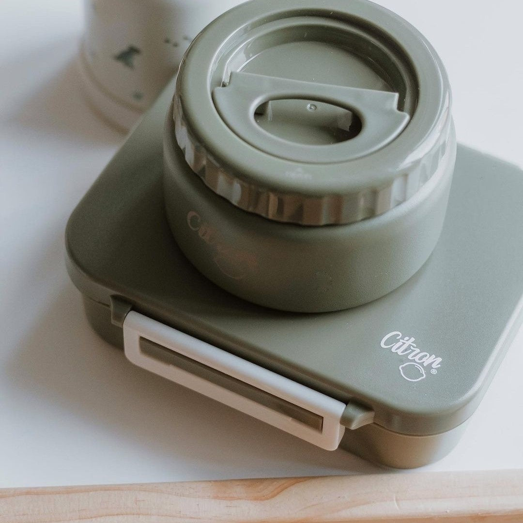 Termos Citron Small Food Jar Green 250 ml – stal nierdzewna, szczelny, bez BPA, zielony, dla dzieci i dorosłych, trzyma ciepło do 6h