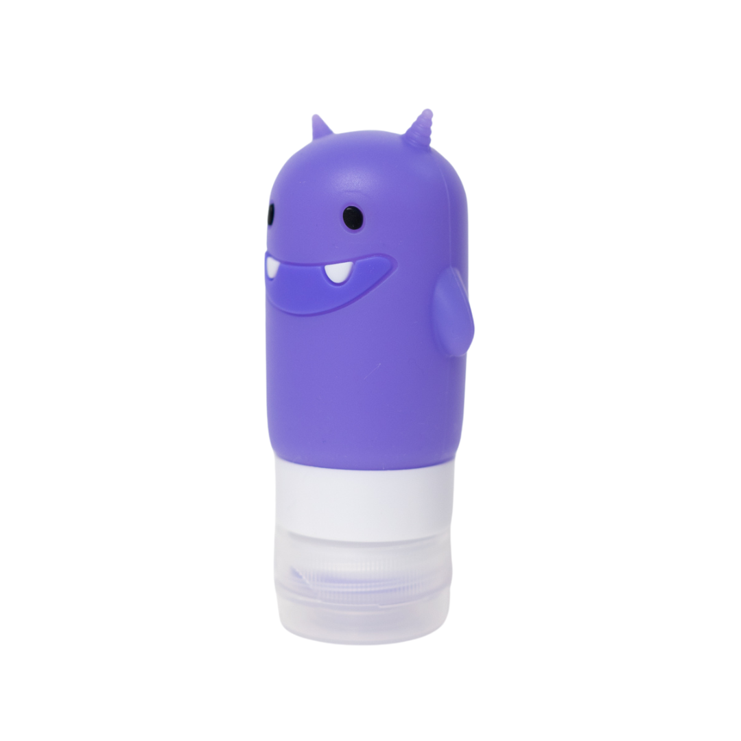 Mini butelki na sos Yumbox – kolorowe potworki, szczelne i łatwe w użyciu przez dzieci, kolor: fioletowy