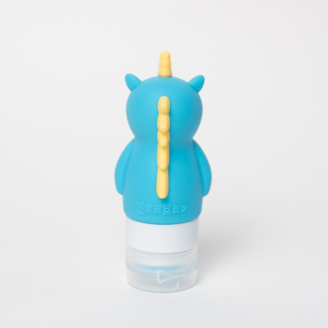 Mini butelki na sos Yumbox – kolorowe jednorożce, szczelne i łatwe w użyciu przez dzieci, kolor: niebieski