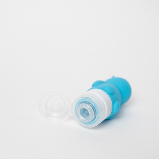 Mini butelki na sos Yumbox – kolorowe jednorożce, szczelne i łatwe w użyciu przez dzieci, kolor: niebieski