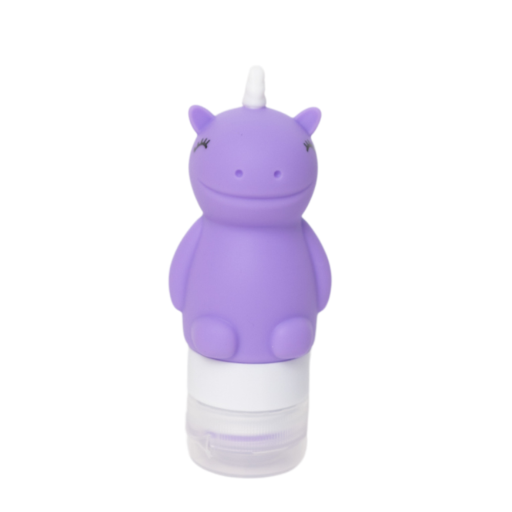 Mini butelki na sos Yumbox – kolorowe jednorożce, szczelne i łatwe w użyciu przez dzieci, kolor: fioletowy