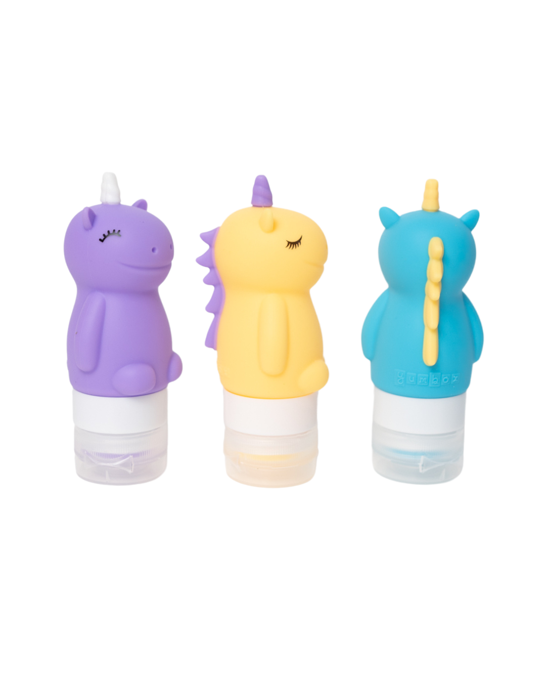 Mini butelki na sos Yumbox – kolorowe jednorożce, szczelne i łatwe w użyciu przez dzieci, kolor: żółty