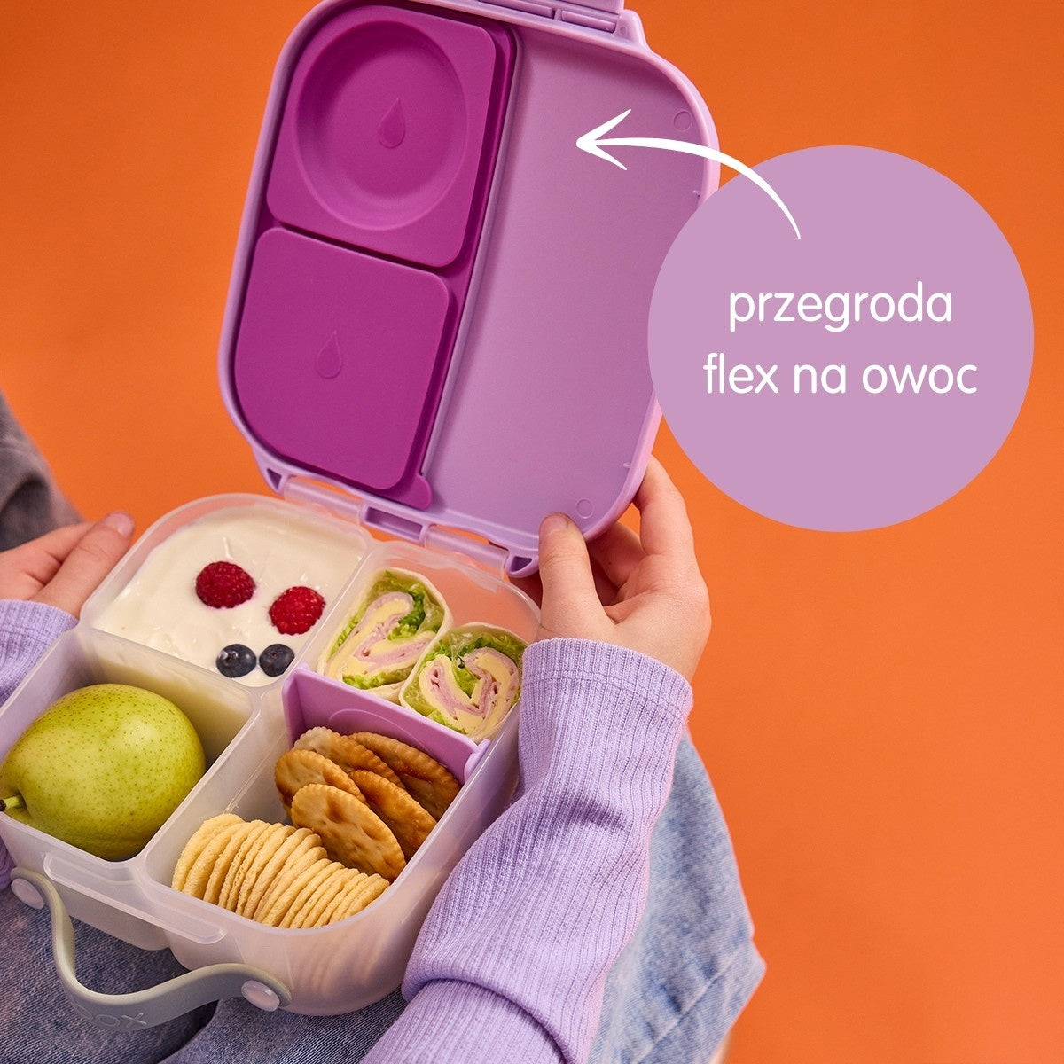 Mały lunchbox b.box Sugar Plum wolny od BPA, ołowiu i ftalanów
