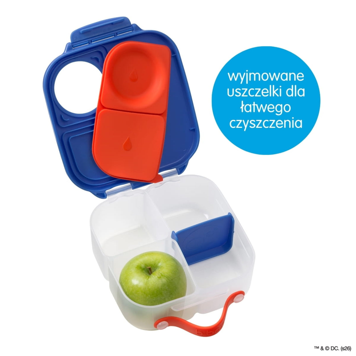 Niebiesko-czerwony mini lunchbox b-box Superman z ruchomą przegrodą
