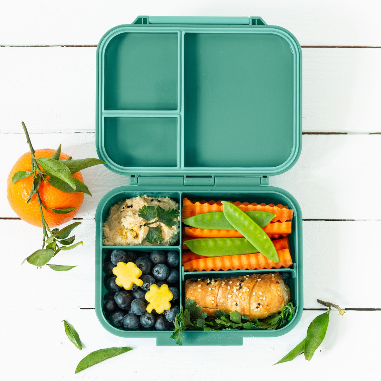 Lekkabox Classic Forest – lekka mini śniadaniówka z 3 przegródkami, szczelna i bez BPA, idealna do szkoły, przedszkola i pracy.