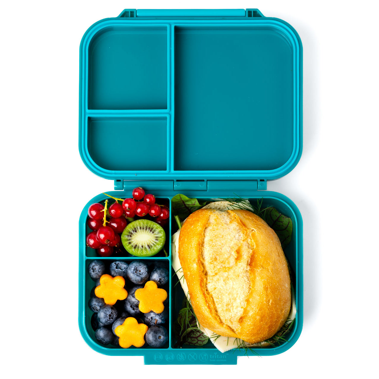 Lekkabox Classic Petrol – lekka mini śniadaniówka z 3 przegródkami, szczelna i bez BPA, idealna do szkoły, przedszkola i pracy.