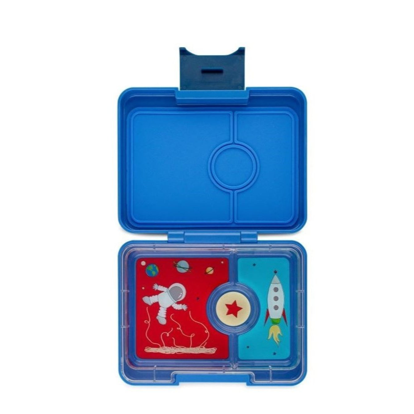 Yumbox Snack mini-lunchbox Surf Blue/Rocket– kompaktowy lunchbox z 3 przegródkami i szczelną pokrywką dla dzieci, kolor: granatowy