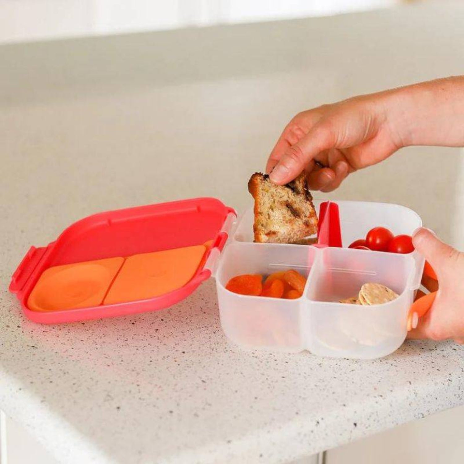 Mini lunchbox B.box – kompaktowy, szczelny i idealny na drugie śniadanie, kolor: różowy