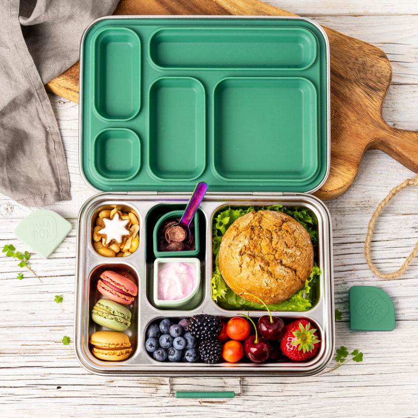 LEKKABOX Mini – mała łyżeczka do jogurtu, dipów i musów, trwała stal, bez BPA, kolorowa i łatwa do zabrania w podróż