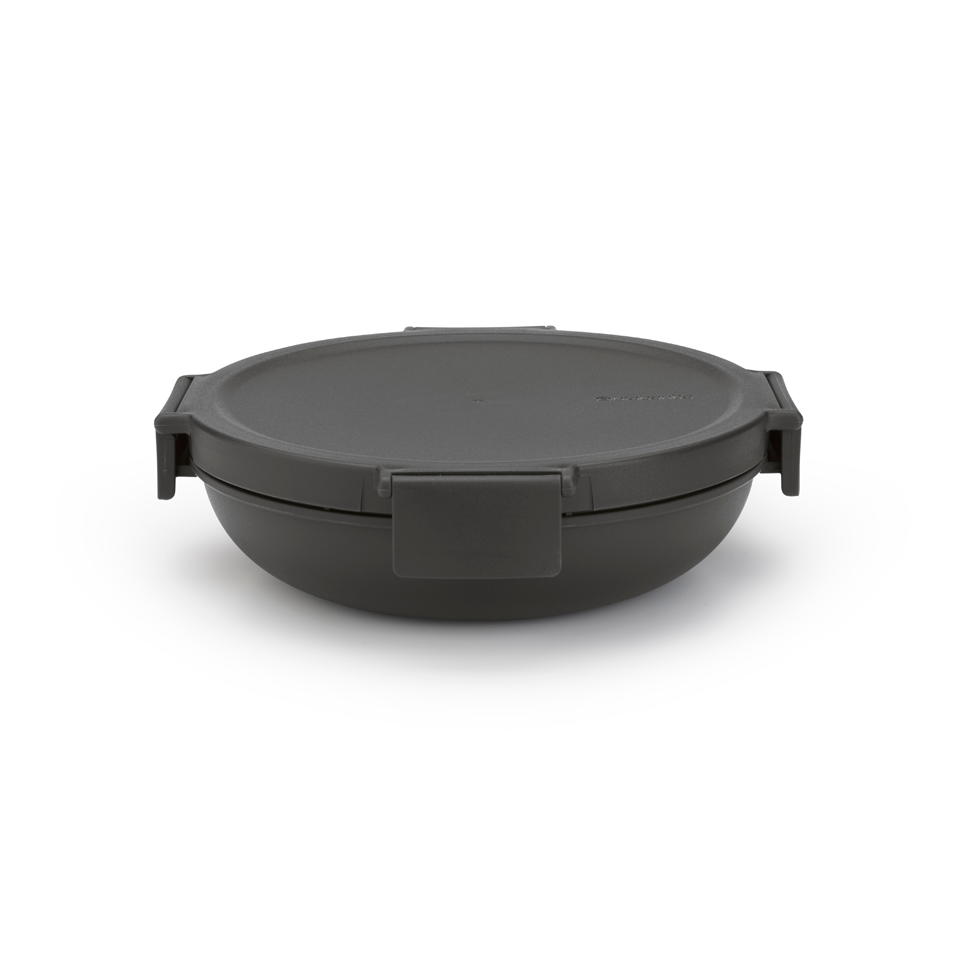 Miska na sałatkę Make & Take Brabantia  – szczelna, pojemna 1 L, do mikrofalówki, zamrażarki i zmywarki, idealna do pracy i szkoły, kolor: grafitowy