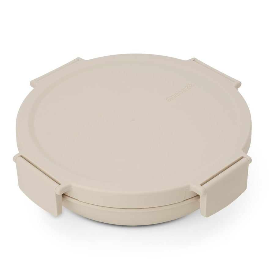 Miska na sałatkę Make & Take Brabantia – szczelna, pojemna 1 L, do mikrofalówki, zamrażarki i zmywarki, idealna do pracy i szkoły, kolor: beżowy