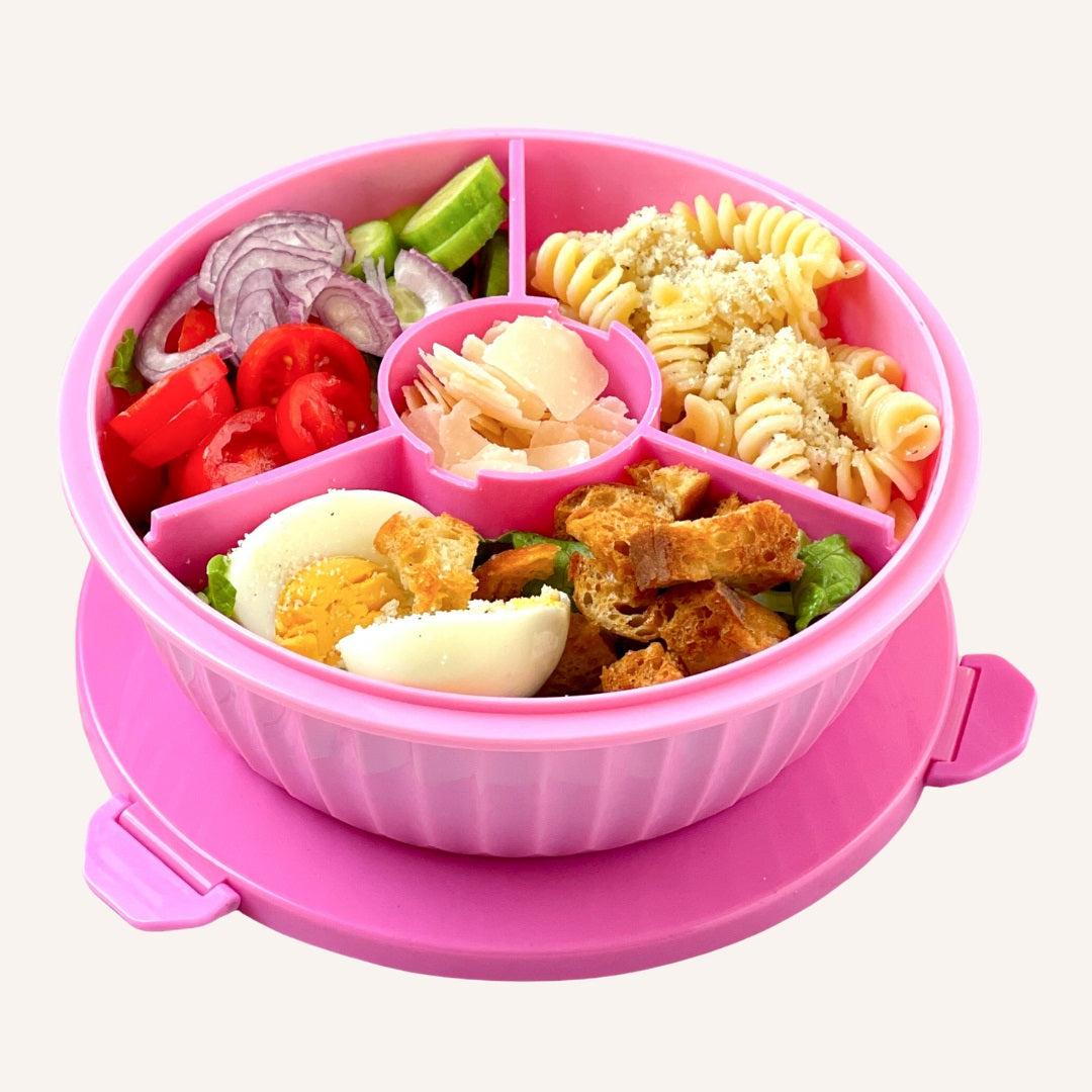 Pojemnik z przegródkami Yumbox Poke Bowl Guava Pink – 1l pojemności, szczelna pokrywka, bezpieczny i funkcjonalny, kolor: różowy