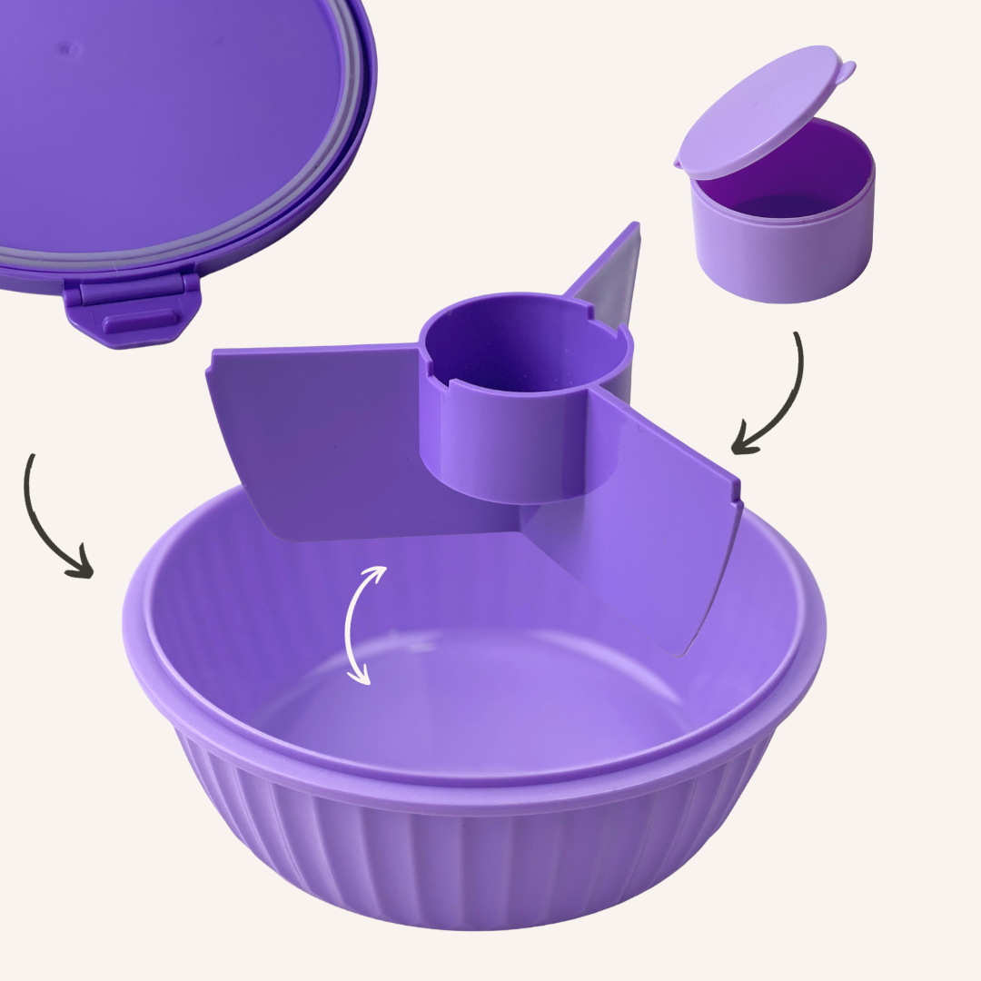Pojemnik z przegródkami Yumbox Poke Bowl Maui Purple – 1l pojemności, szczelna pokrywka, bezpieczny i funkcjonalny, kolor: fioletowy