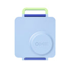 OmieBox Sea Blue – pastelowo-niebieski lunchbox z termosem, przegródkami i uchwytem, idealny do szkoły i przedszkola.