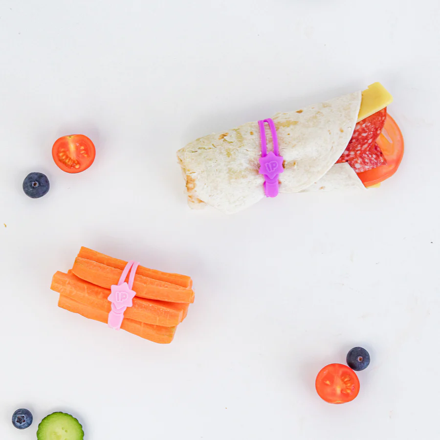 Zestaw 7 opasek Lunch Punch – silikonowe, bezpieczne i wygodne do pakowania wrapów bez bałaganu.