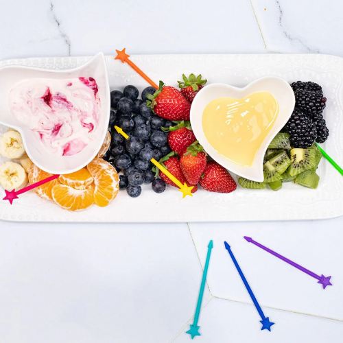 Kolorowe patyczki do przekąsek Lunch Punch– higieniczne, trwałe i wolne od BPA, świetne na kinderbal i do szkoły.