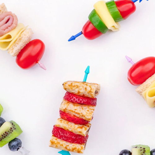 Kolorowe patyczki do przekąsek Lunch Punch– higieniczne, trwałe i wolne od BPA, świetne na kinderbal i do szkoły.