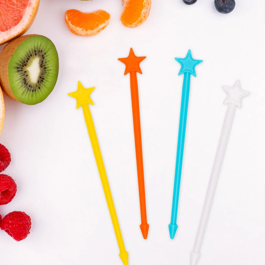 Kolorowe patyczki do przekąsek Lunch Punch– higieniczne, trwałe i wolne od BPA, świetne na kinderbal i do szkoły.