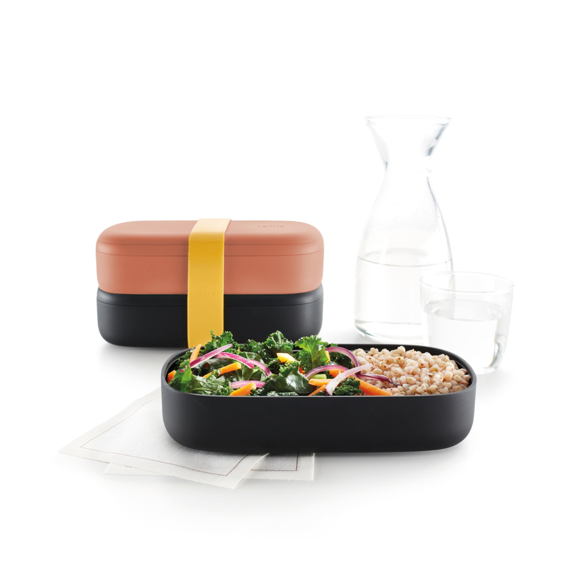 Piętrowy bento box Lekue To Go – szczelny, praktyczny i bez BPA, kolor: różowy
