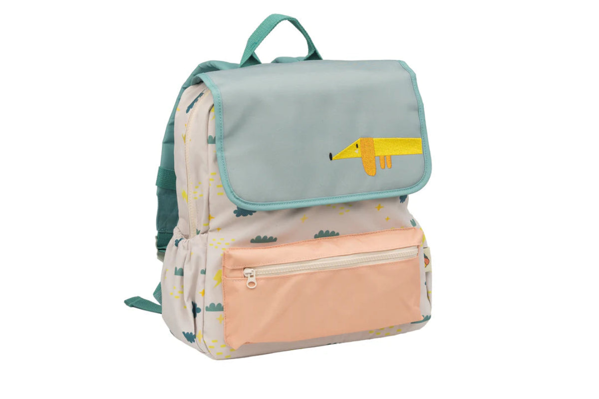 Plecak The Cotton Cloud – lekki, pojemny, z regulowanymi szelkami i kieszenią na bidon, idealny do przedszkola i szkoły, wzór: pies