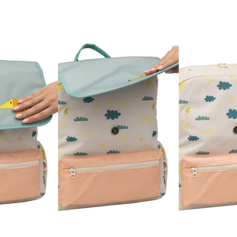 Plecak The Cotton Cloud – lekki, pojemny, z regulowanymi szelkami i kieszenią na bidon, idealny do przedszkola i szkoły, wzór: pies