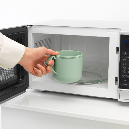 Pojemnik na owsiankę Make & Take Brabantia – szczelny kubek 600 ml z odkręcanym pojemnikiem na dodatki, idealny do pracy i szkoły, bezpieczny, wielofunkcyjny i ekologiczny, kolor: zielony