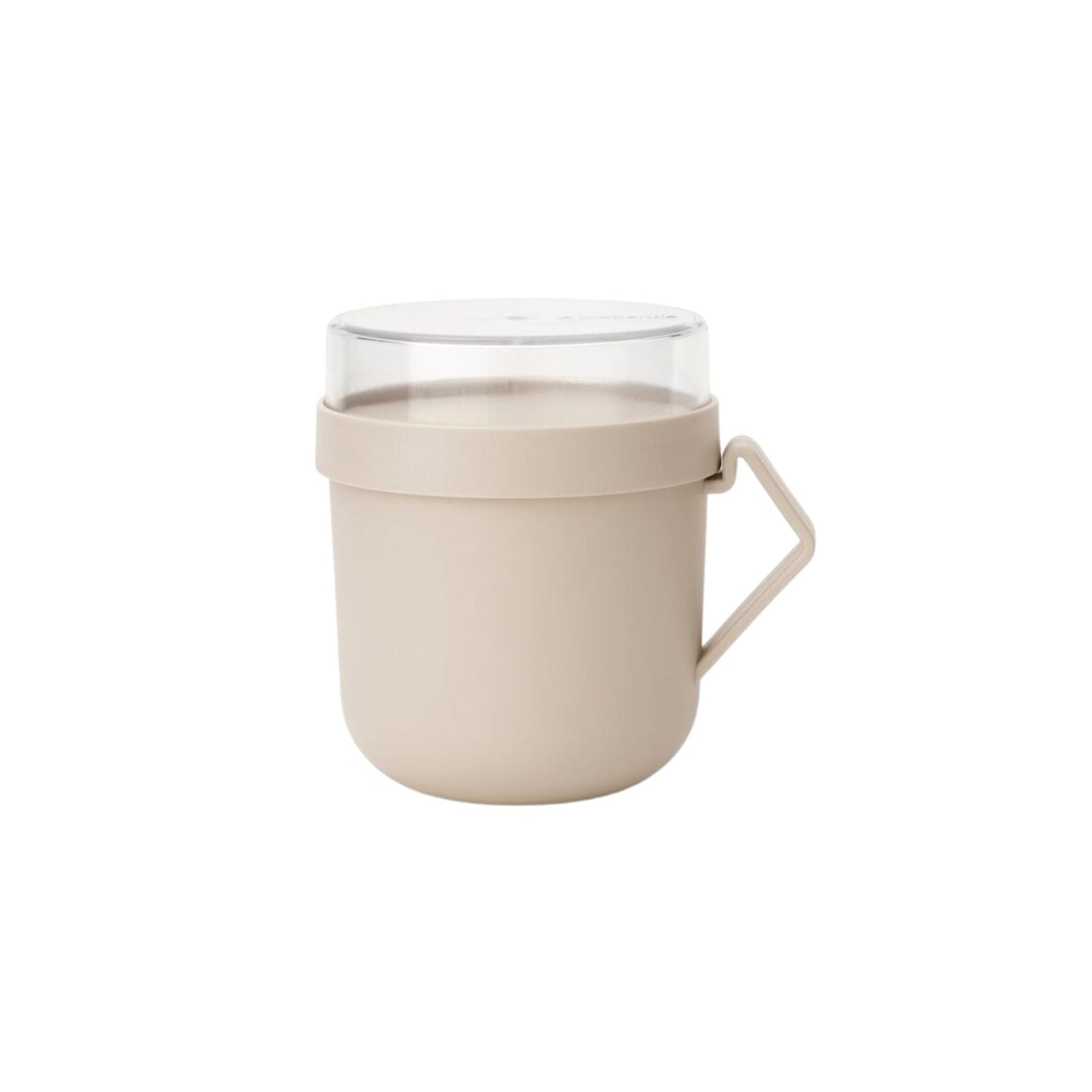Pojemnik na owsiankę Make & Take Brabantia – szczelny kubek 600 ml z odkręcanym pojemnikiem na dodatki, do pracy i szkoły, bezpieczny, wielofunkcyjny i ekologiczny, kolor: beżowy