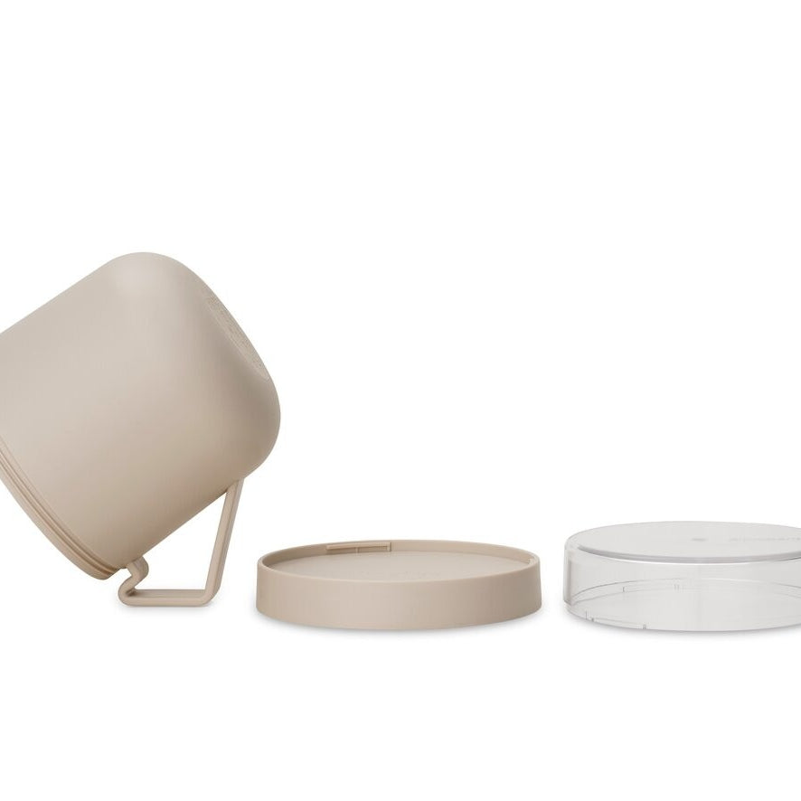 Pojemnik na owsiankę Make & Take Brabantia – szczelny kubek 600 ml z odkręcanym pojemnikiem na dodatki, do pracy i szkoły, bezpieczny, wielofunkcyjny i ekologiczny, kolor: beżowy