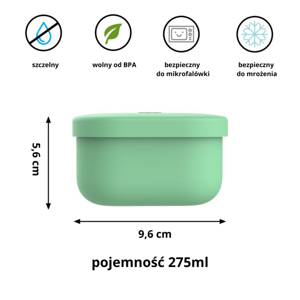 OmieSnack – silikonowy pojemnik na przekąski, pasuje do OmieBox, szczelny i bezpieczny, kolor: zielony