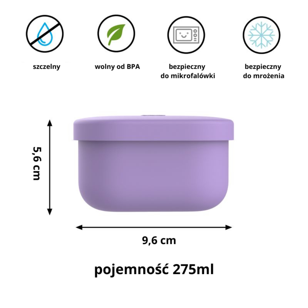 OmieSnack – silikonowy pojemnik na przekąski, pasuje do OmieBox, szczelny i bezpieczny, kolor: fioletowy