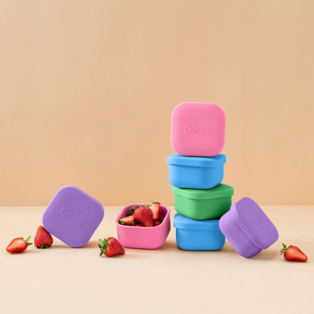 OmieSnack – silikonowy pojemnik na przekąski, pasuje do OmieBox, szczelny i bezpieczny, kolor: fioletowy