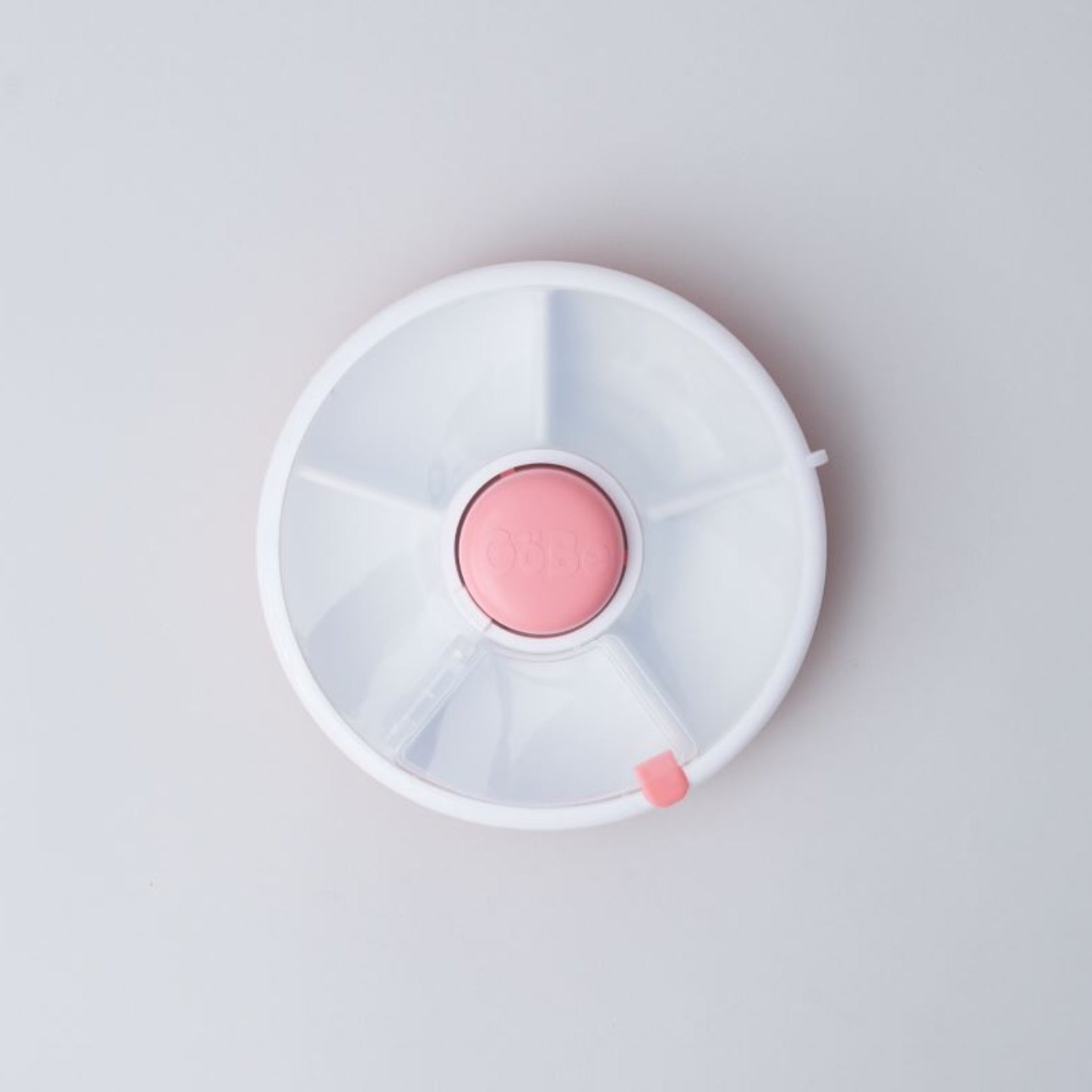 GoBe Snack Spinner – pojemnik na przekąski, interaktywny, szczelny i łatwy w obsłudze, kolor: coral pink