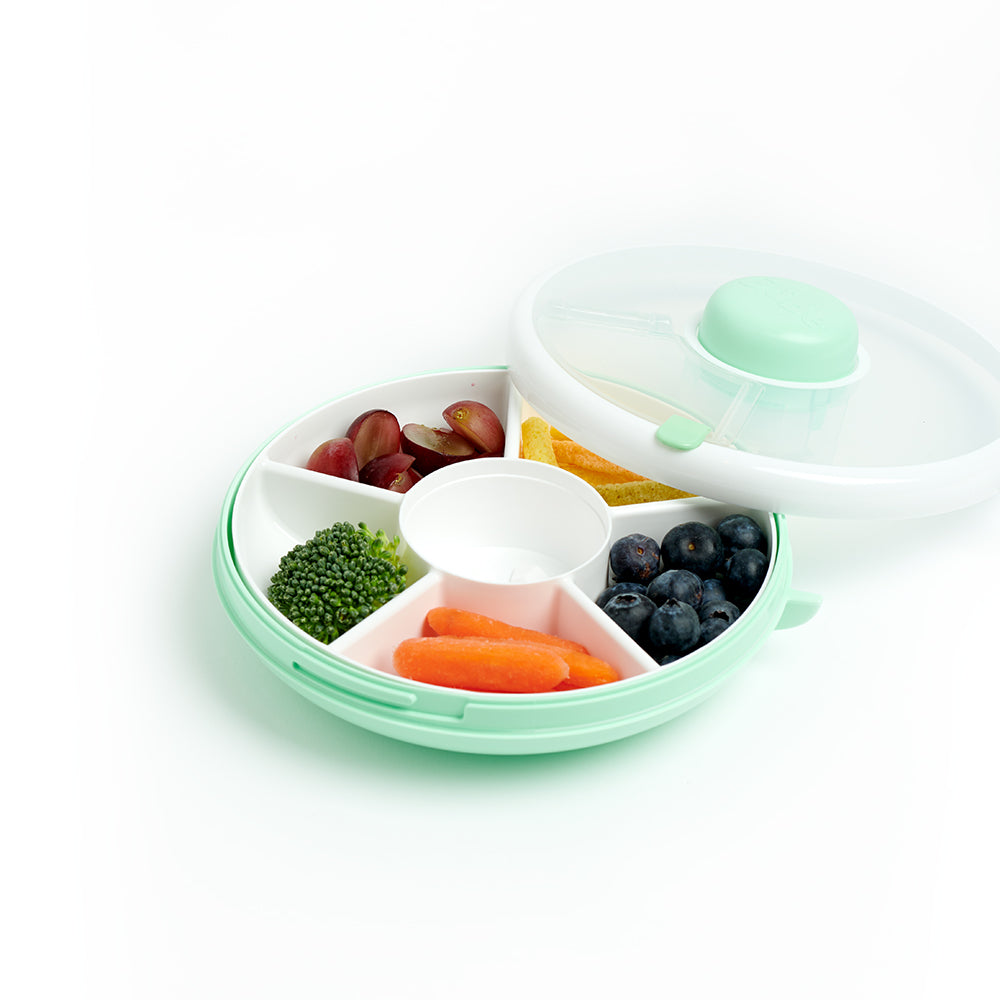 GoBe Snack Spinner – pojemnik na przekąski, interaktywny, szczelny i łatwy w obsłudze, kolor: mint green