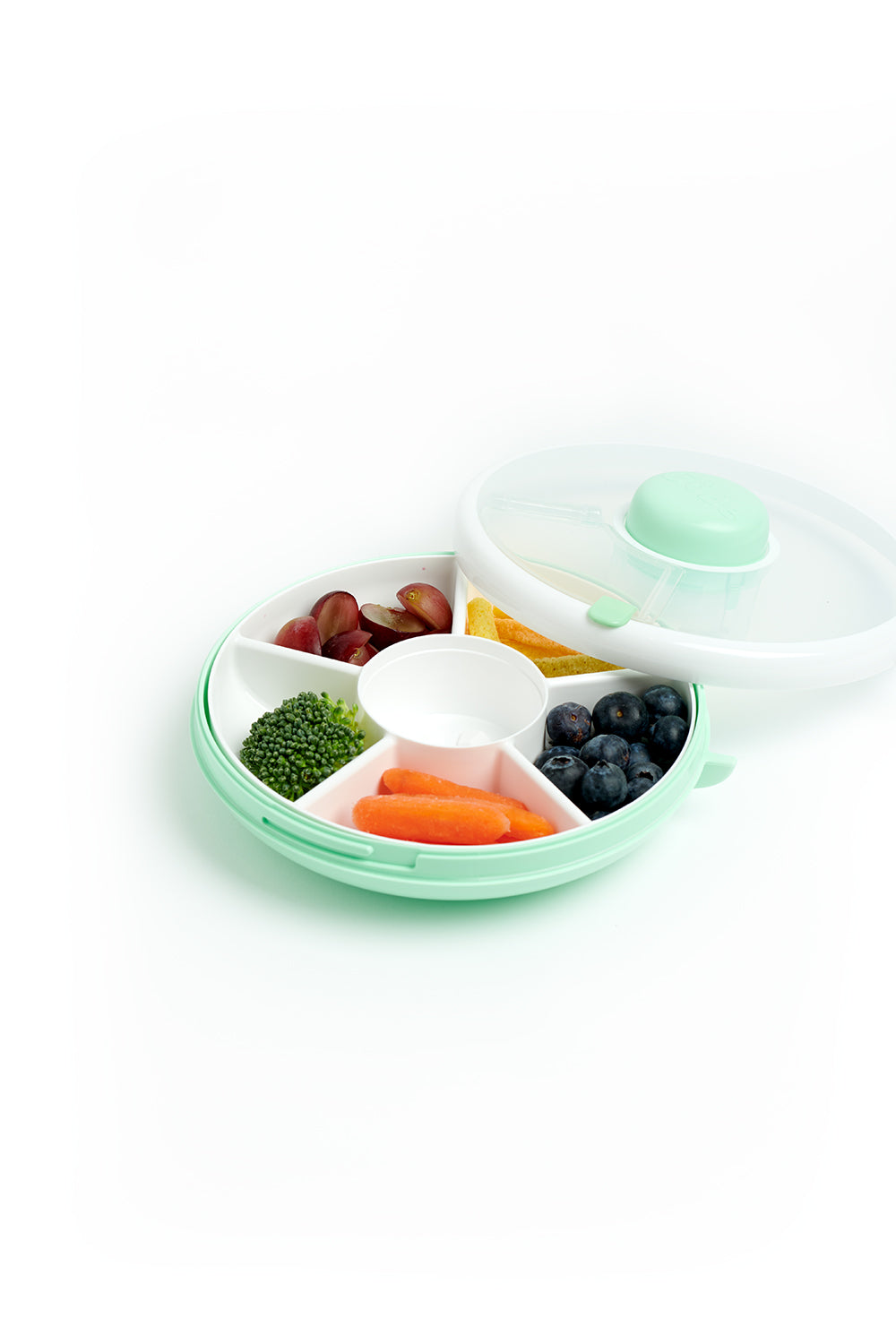 GoBe Snack Spinner – pojemnik na przekąski, interaktywny, szczelny i łatwy w obsłudze, kolor: mint green