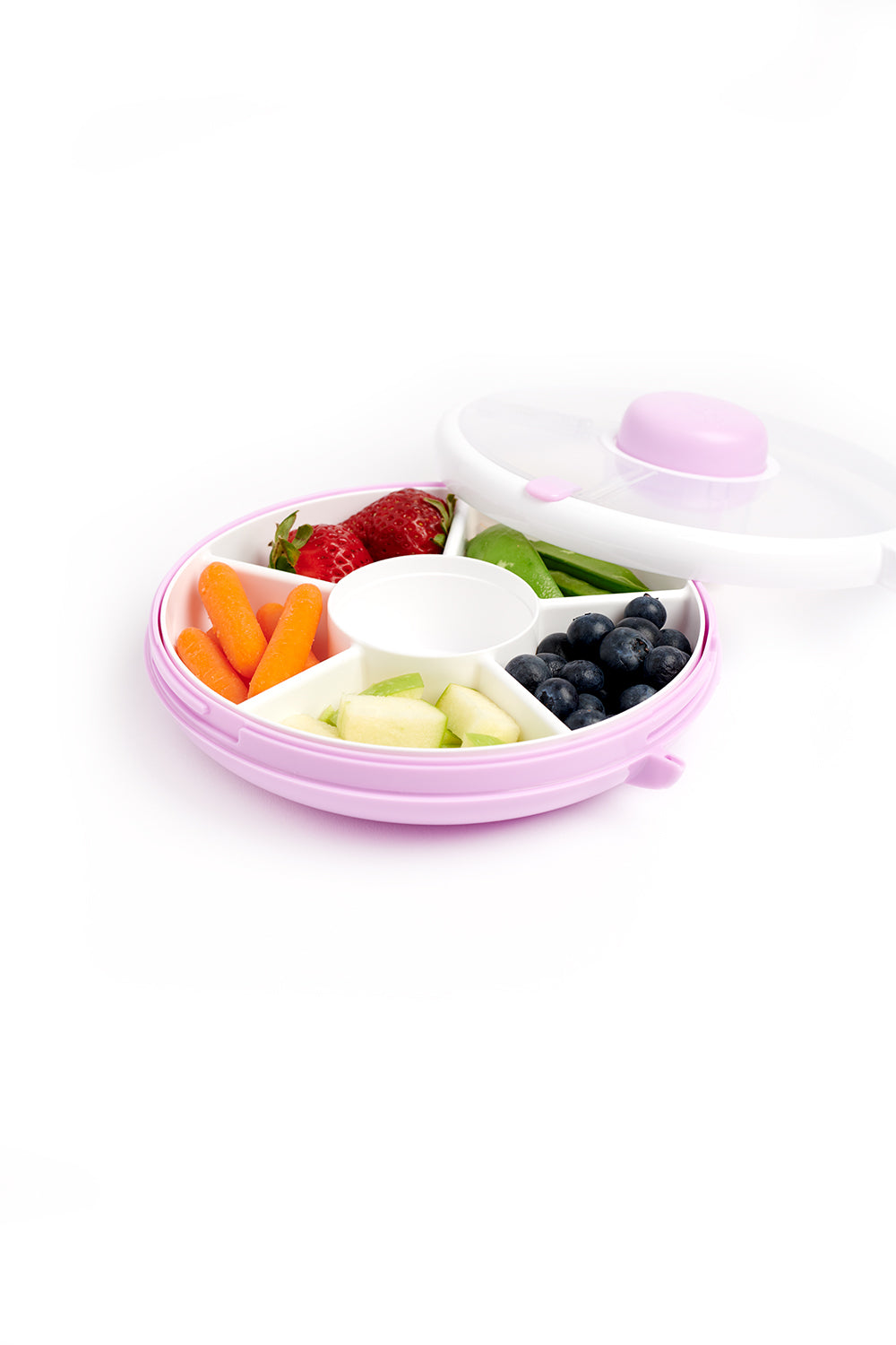 GoBe Snack Spinner – pojemnik na przekąski, interaktywny, szczelny i łatwy w obsłudze, kolor: taro purple