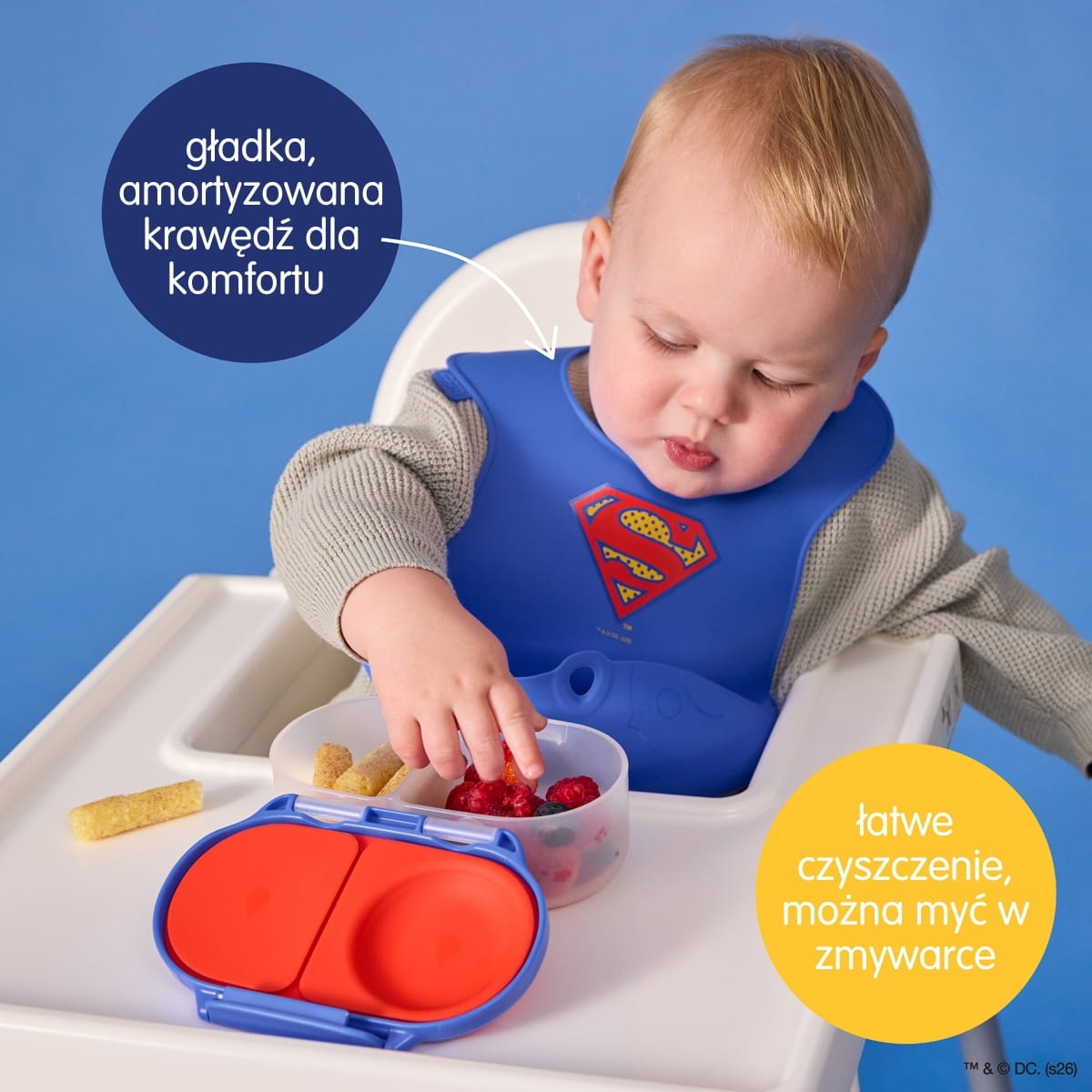 Mały b-box snackbox Superman – kompaktowy pojemnik na owoce i warzywa