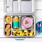Pojemnik na przekąski LEKKABOX Tin – 100% szczelny, trwały i praktyczny do szkoły, pracy i podróży, kolor: niebieski
