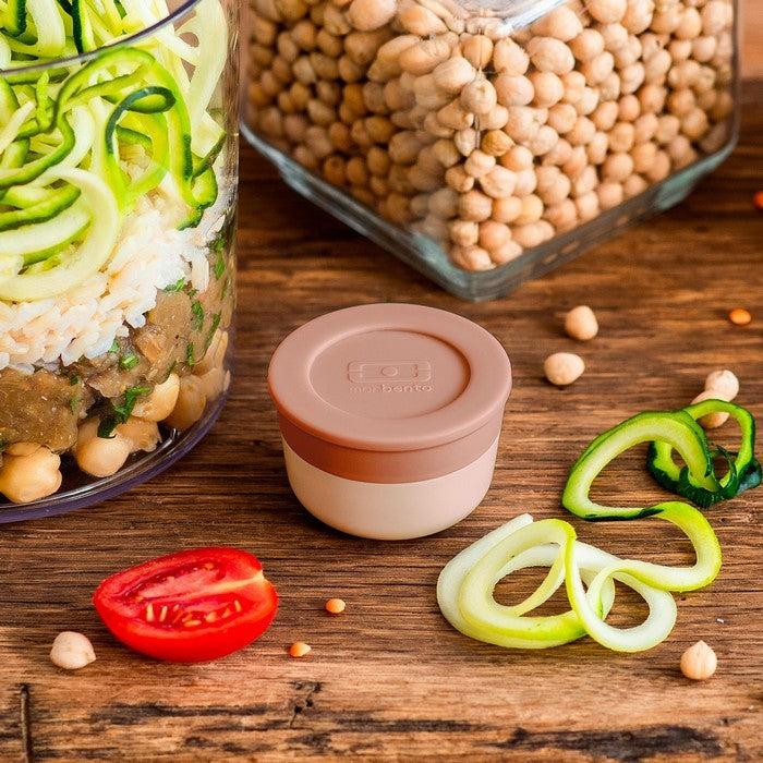 Monbento Temple L Moka – szczelny pojemnik 35 ml na sosy, dipy i jogurty. Kompatybilny z bento boxami, bez BPA, do mikrofalówki i zmywarki, kolor: różówy