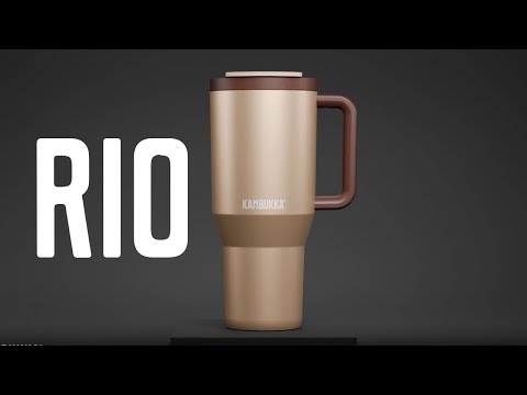 Kambukka Rio – kubek termiczny 950 ml, stal 18/8, chłód 24 h, picie klasyczne lub przez słomkę, szczelny, pasuje do uchwytów auta