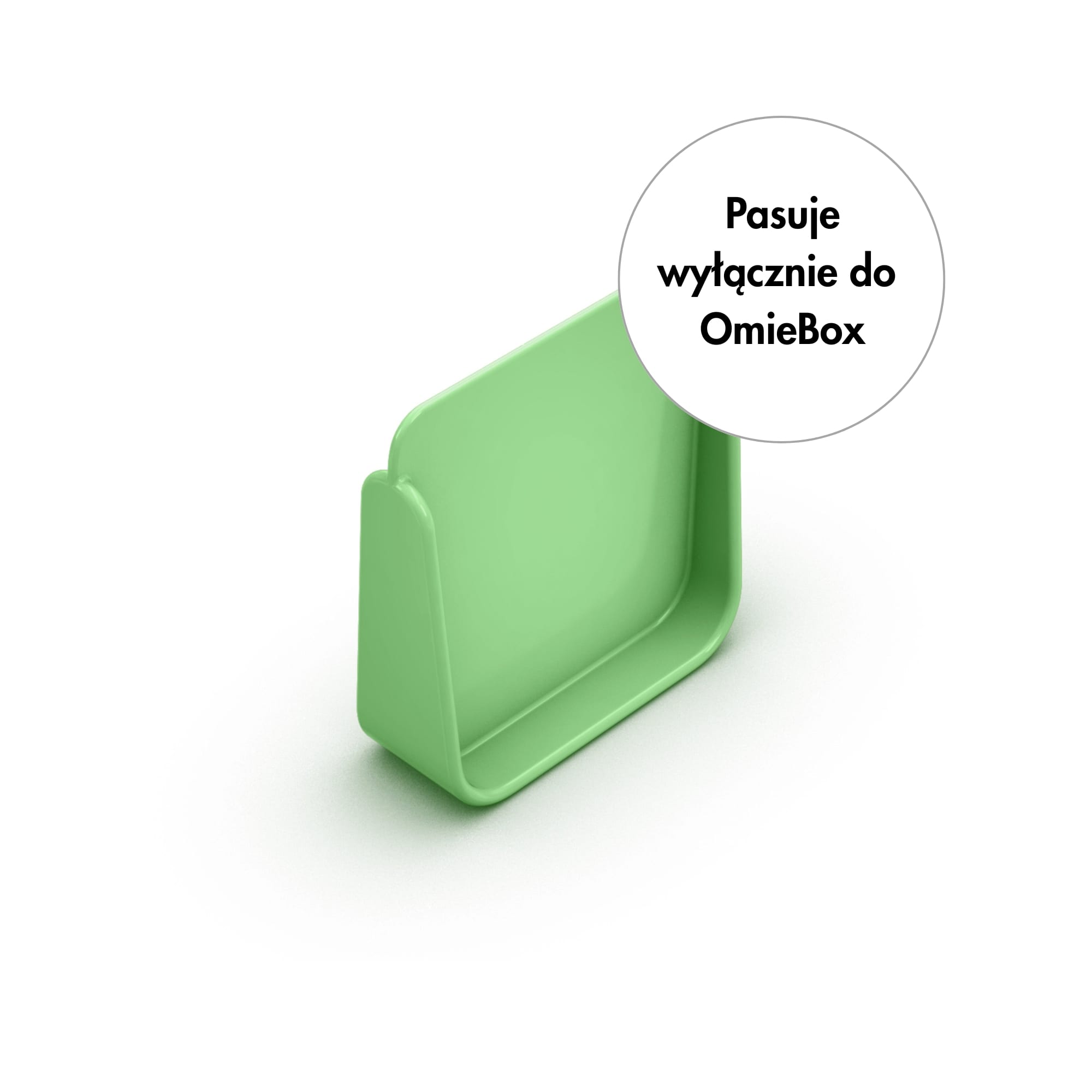 Pastelowo-zielony separator do lunchboxa OmieBox - na owoce, warzywa i orzechy