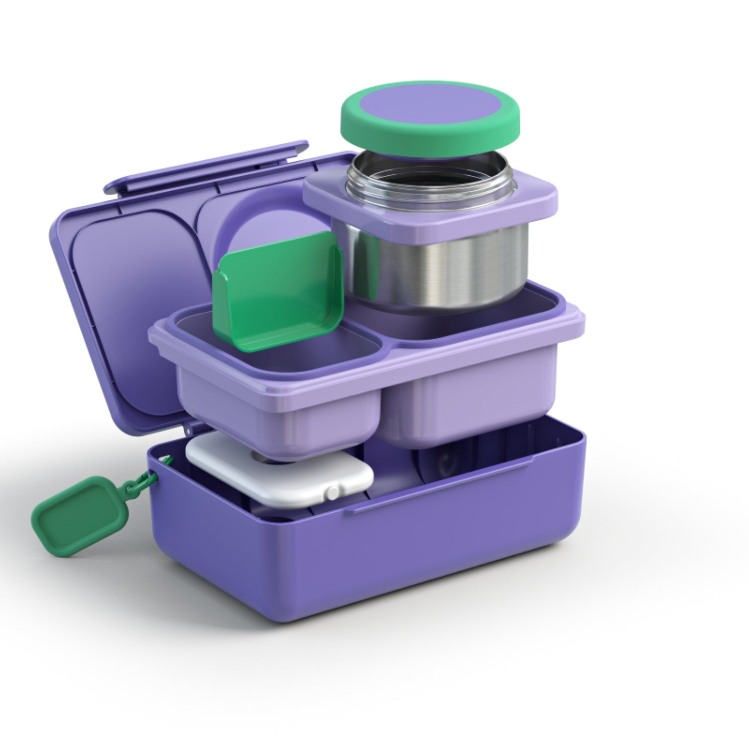 Czerwony separator do lunchboxa OmieBox UP - na owoce, warzywa i orzechy