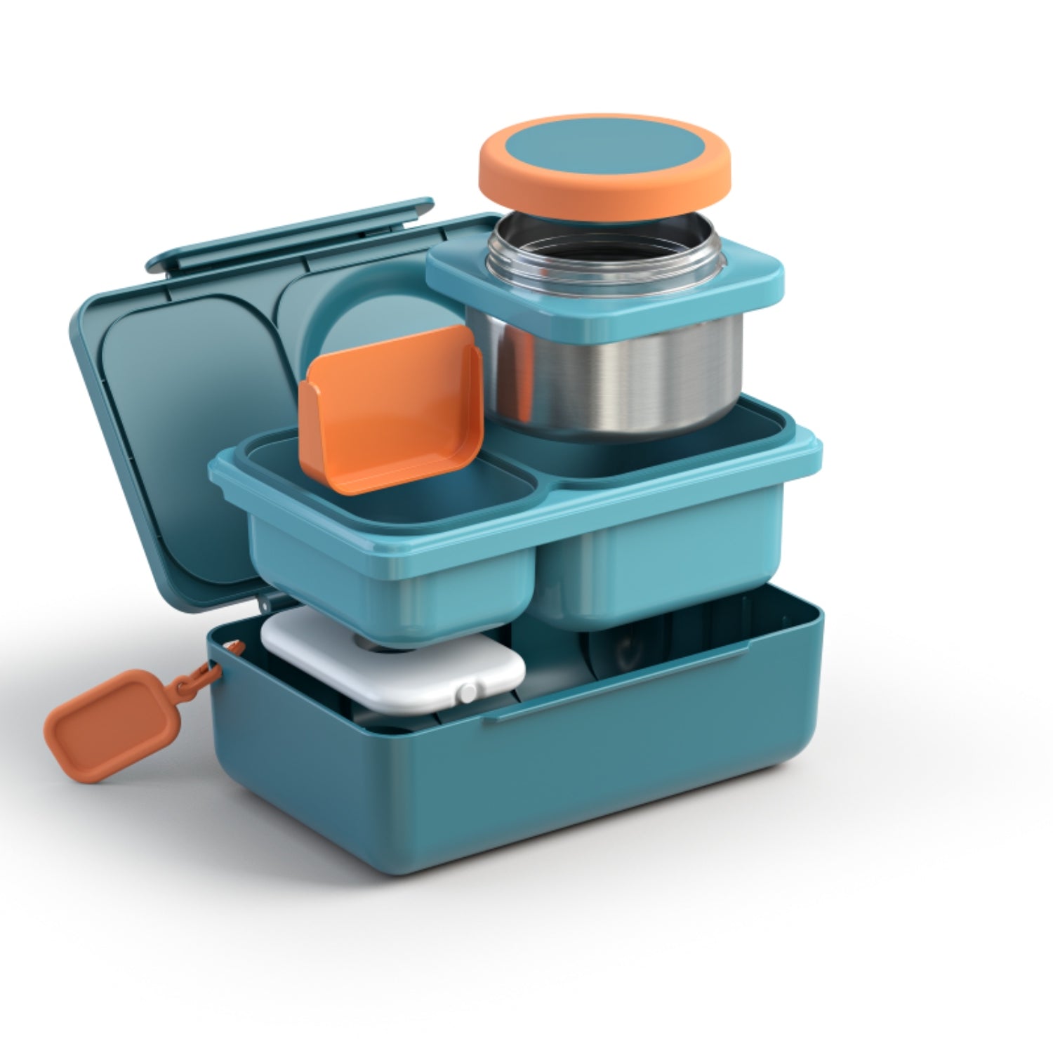 Pomarańczowy separator do lunchboxa OmieBox UP - na owoce, warzywa i orzechy
