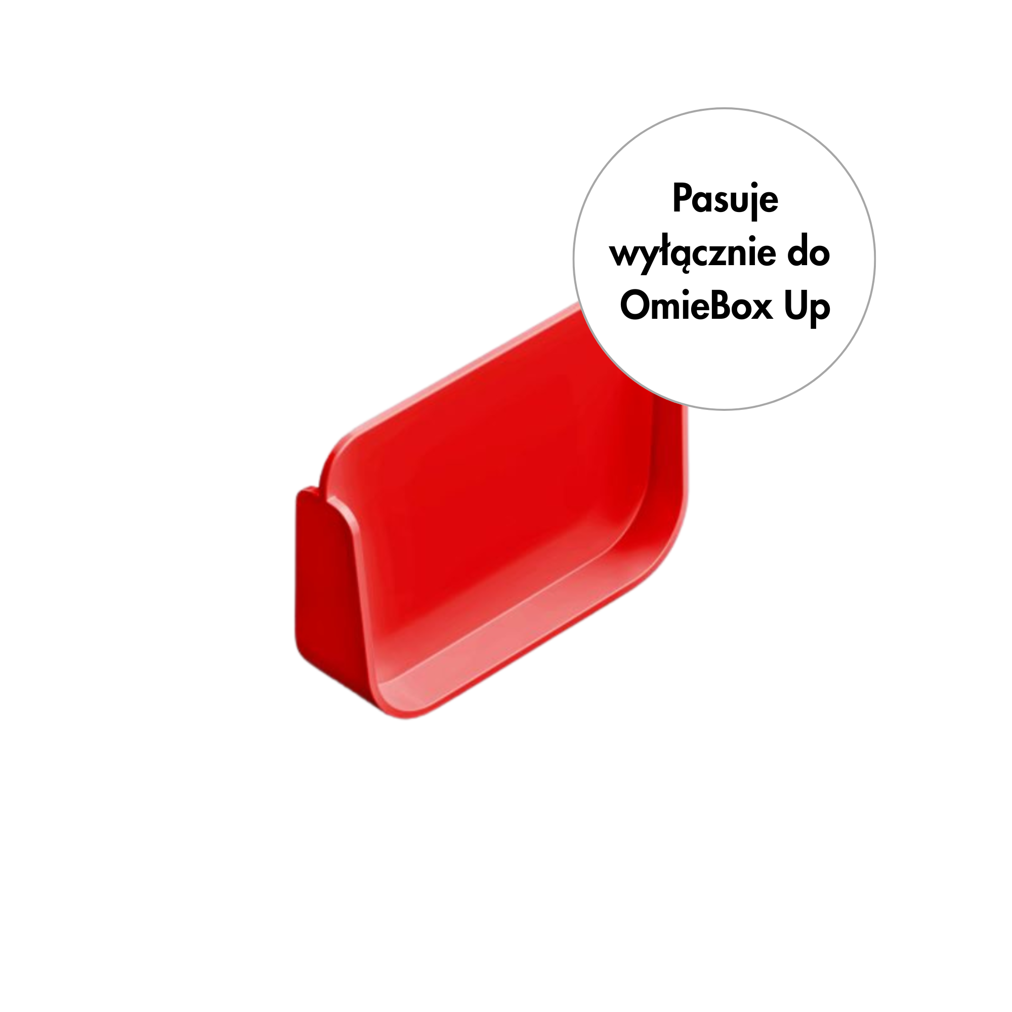 Czerwony separator do lunchboxa OmieBox UP - na owoce, warzywa i orzechy