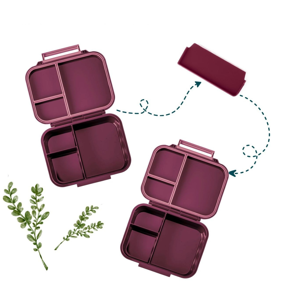 Oryginalna przegródka do małej śniadaniówki Lekkabox Classic Mini Plum