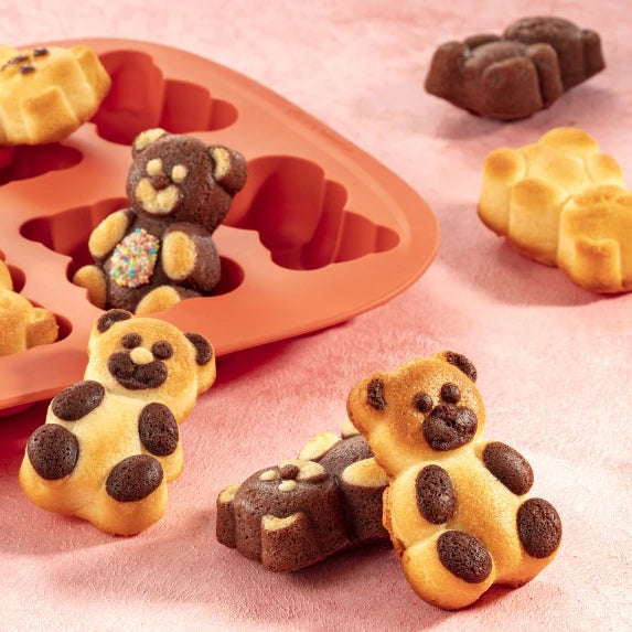 Tescoma DELÍCIA – silikonowa forma do pieczenia na 10 misiów z nadzieniem, nieprzywierająca, łatwa w czyszczeniu, idealna dla dzieci.