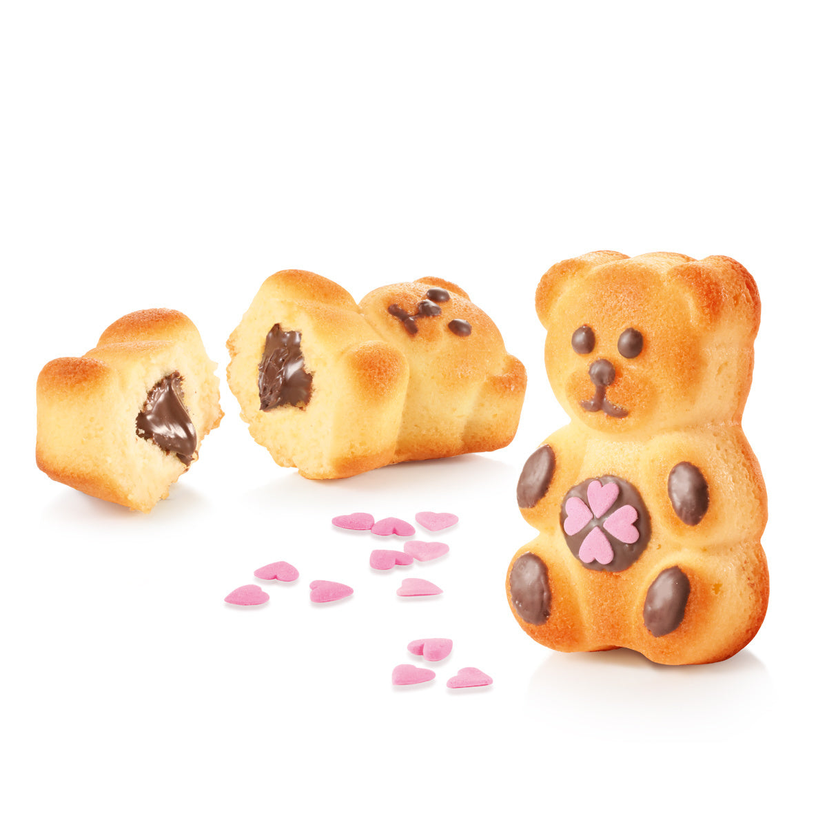 Tescoma DELÍCIA – silikonowa forma do pieczenia na 10 misiów z nadzieniem, nieprzywierająca, łatwa w czyszczeniu, idealna dla dzieci.