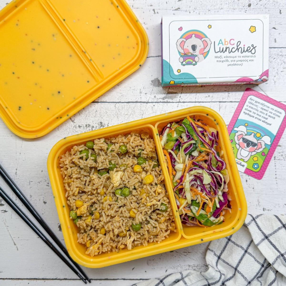 Żółto-pomarańczowa dwudzielna śniadaniówka silikonowa ABC Lunchies Mango Pop