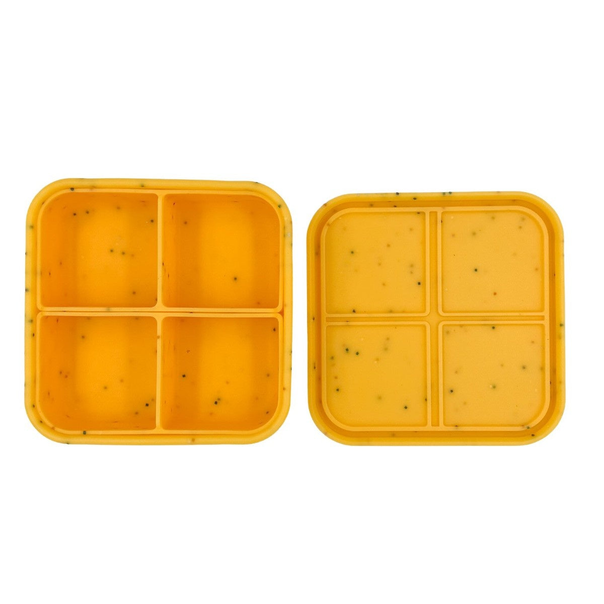 Pomarańczowy silikonowy lunchbox z 4 przegródkami ABC Lunchies Mango Pop