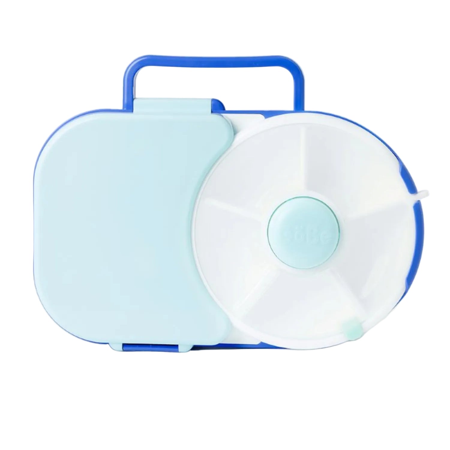 Śniadaniówka GoBe 2w1 – lunchbox i pojemnik na przekąski dla dzieci, interaktywny, do szkoły i przedszkola, kolor: blueberry blue